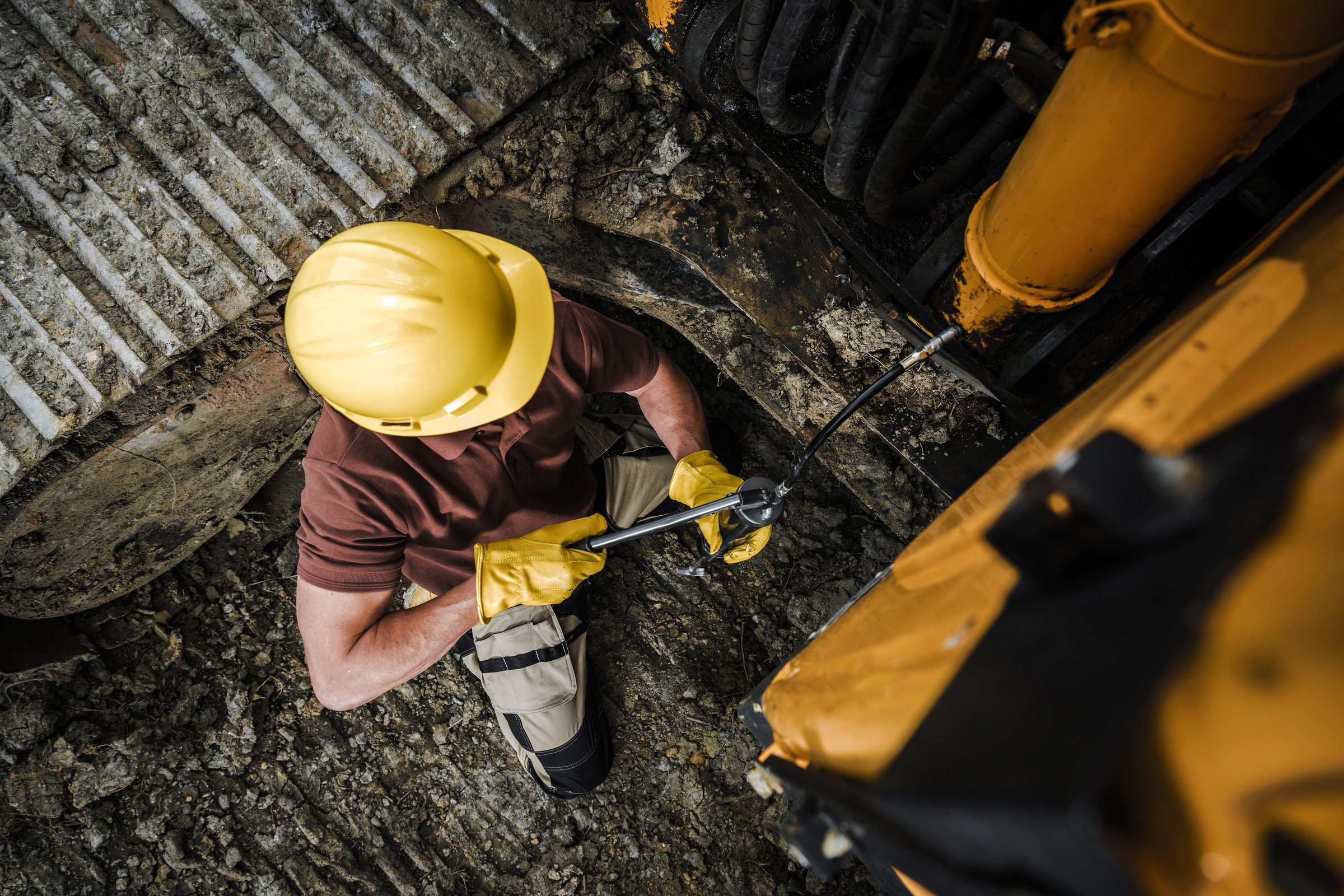 Greasing Points inside Heavy Equipment Crawler